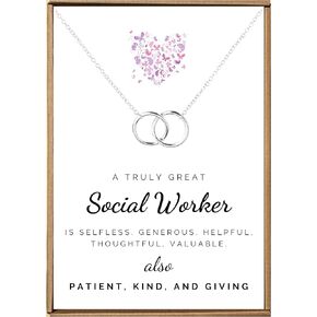 Graduation necklace 2023 , Social worker necklace , Social worker gifts for women , School social worker appreciation gifts for a group , Social work graduation gifts , Brass, No Gemstone