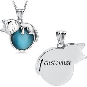 Urn Necklace for Ashes Cat Moonstone Cremation Jewelry for Pet Human Stainless Steel Memorial Urn Jewelry Keepsake Pendant for Women Men Gifts