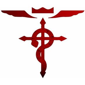 Bargain Max Decals Full Metal Red Alchemist Anime Cross Window Laptop Car Sticker 6"