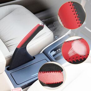 Compatible with Black Blue Genuine Leather Hand-Stitched Handbrake Protector Cover Interior Accessories Cover Decoration for Honda Accord 2004 2005 2006 2007 Blue Stitches