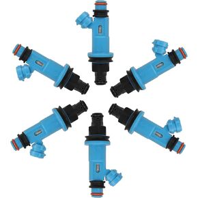 6pcs 23250-46090 Injectors,ANGLEWIDE 2 Holes Fuel Injectors Sets fit for 98-05 for Lexus for GS300, 01-05 for Lexus for IS300, 98-00 for Lexus for SC300, 98 for Toyota for Supra