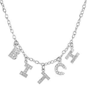 Rhinestone Letters Choker Necklace Sexy Angel Princess Queen Bitch for You Choose Pretty Gift for Women