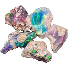 Natural Raw Ethiopian Opal Stone Lot, Rough Crystals and Gemstone, Jewelry Making Supplies, Chakra Healing, Energy Stones for DIY Jewelry