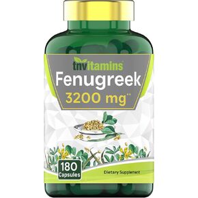 Fenugreek Capsules: 3200 mg - 180 Capsules | Fenugreek Supplement for Men & Women | Fenugreek Seed Powder Extract | Non-GMO | Made in The USA!