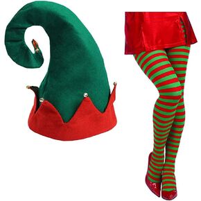 Elf Hat & Tights - Christmas Accessories - Santa Dress Up - Christmas Dress Up - Elf Costume