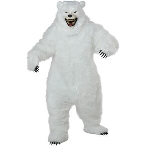 Polar Bear Costume With Moveable Jaw Mask