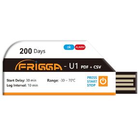 Frigga 2 Pack Temperature Data Logger Single Use Temperature Recorder 28800 Points USB Temperature Loggers High Accuracy 200 Days Cold Chain Transportation with PDF CSV Report, U1