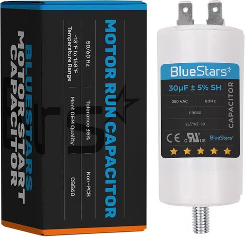 US CBB60 20uF Wire Lead Cylinder Motor Run SH Capacitor AC 450V Replacement Part by BlueStars - Compatible for Air Conditioner or Heat Pump Condenser in Saudi Arabia