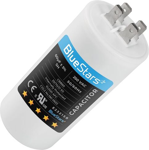 US CBB60 20uF Wire Lead Cylinder Motor Run SH Capacitor AC 450V Replacement Part by BlueStars - Compatible for Air Conditioner or Heat Pump Condenser in Saudi Arabia