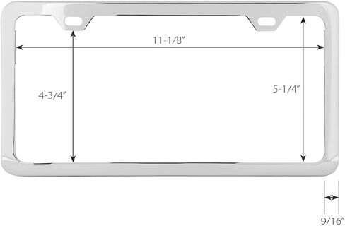 GG Grand General 60403 Black Semi-Gloss Powder Coated License Plate Frame with 2 Holes in Kuwait