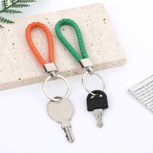Lusofie 16PCS Braided Keychain Multicolour Handwoven Rope Keychain with Metal Ring,Woven Strap Keychain Rrings for Women Men in Saudi Arabia