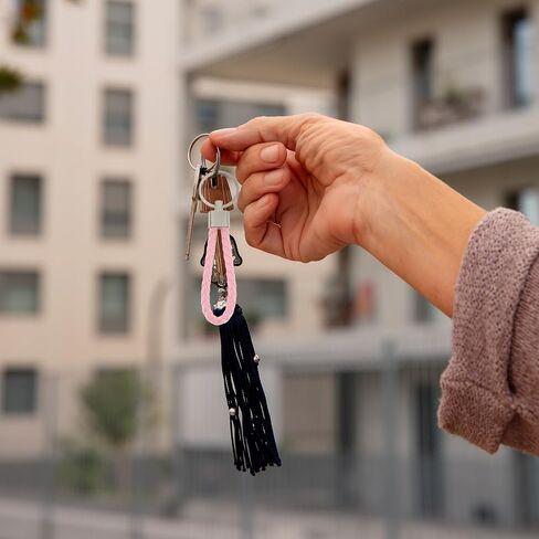 Lusofie 16PCS Braided Keychain Multicolour Handwoven Rope Keychain with Metal Ring,Woven Strap Keychain Rrings for Women Men in Saudi Arabia
