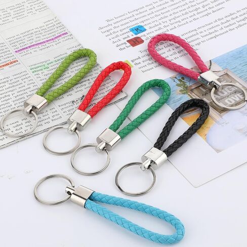 Lusofie 16PCS Braided Keychain Multicolour Handwoven Rope Keychain with Metal Ring,Woven Strap Keychain Rrings for Women Men in Saudi Arabia