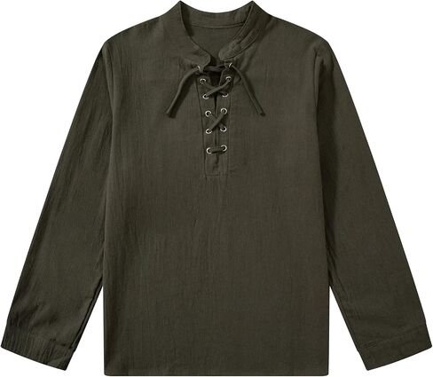 Boys Steampunk Medieval Pirate Costume Boys Renaissance Lace Up Halloween Long Sleeve Ghillie Suit Top in Saudi Arabia