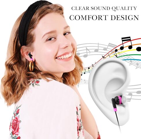 Konohan 160 Packs Bulk Earbuds with Wire Kids Earphones Classroom Headphones for Students Headphones Individually Bagged, 8 Colors Ear Buds Bulk Headphones for Classroom School Library (Bright Color) in Kuwait