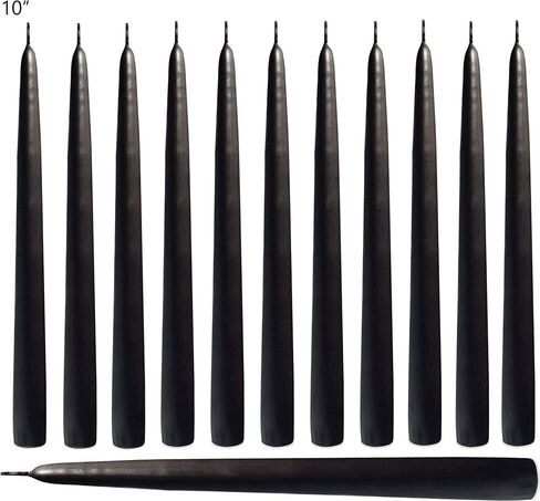 Burgundy 10 Inch Taper Candles - Pack of 12 Premium Unscented, Dripless & Smokeless Hand-Dipped Candles - for Birthday, Wedding or Dinner Decorations and for Formal Candlelighting in Saudi Arabia