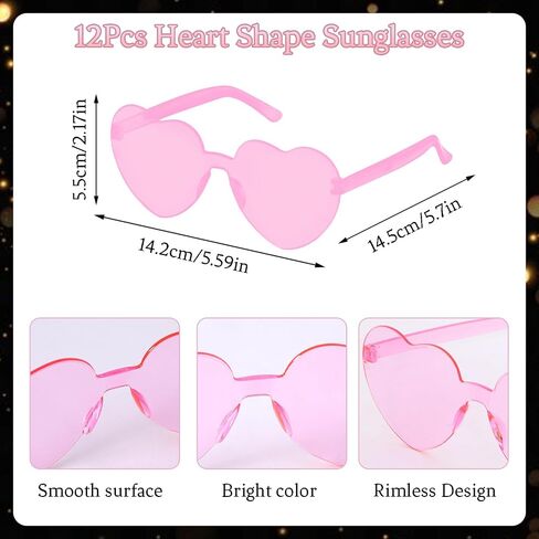 24Pcs Mardi Gras Beads Necklaces Heart Sunglasses Beaded Necklaces Heart Glasses 80s Costume Accessories for Carnival in Saudi Arabia