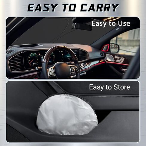 Windshield Sunshade for GMC Seirra - 2024 Upgrade Front Car Shades, Foldable Sun Shade Protector Custom Fit 2019-2024 GMC Sierra 1500 2500 3500 SLT, AT4, Denali Pickup Accessories in Kuwait