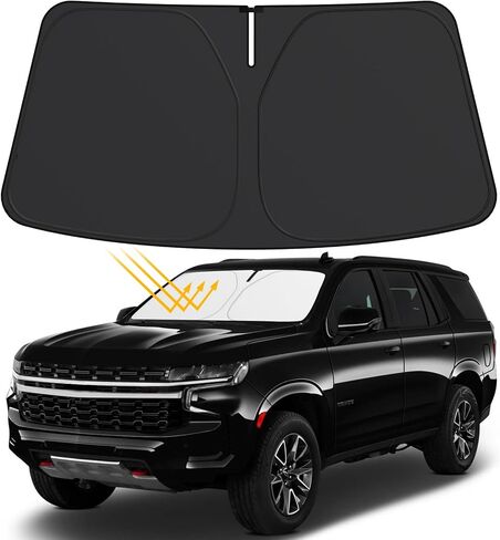 Windshield Sunshade for GMC Seirra - 2024 Upgrade Front Car Shades, Foldable Sun Shade Protector Custom Fit 2019-2024 GMC Sierra 1500 2500 3500 SLT, AT4, Denali Pickup Accessories in Kuwait