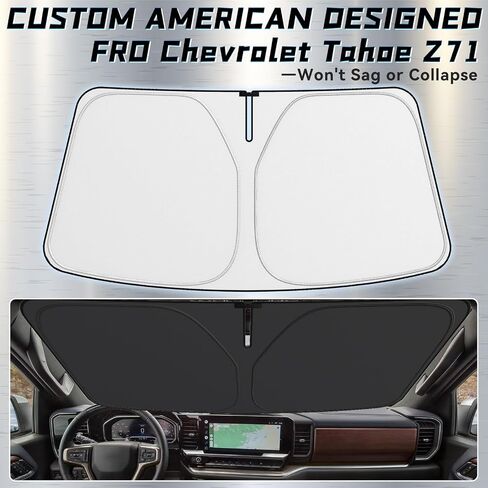 Windshield Sunshade for GMC Seirra - 2024 Upgrade Front Car Shades, Foldable Sun Shade Protector Custom Fit 2019-2024 GMC Sierra 1500 2500 3500 SLT, AT4, Denali Pickup Accessories in Kuwait