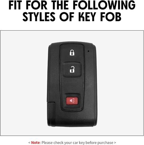 2 Pcs Key Fob Case Carbon Fiber Pattern Silicone Cover Compatible with Toyota Prius 3 Button Keyless Entry Remote in Kuwait