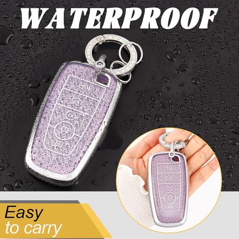 for Ford Key Fob Cover with Keychain, Soft TPU Protection Fob Case Compatible with Explorer Fusion Escape Edge Expedition F150 F250 F350 F450 F550 Maverick Mustang Smart Key, Purple in Saudi Arabia