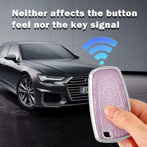 for Ford Key Fob Cover with Keychain, Soft TPU Protection Fob Case Compatible with Explorer Fusion Escape Edge Expedition F150 F250 F350 F450 F550 Maverick Mustang Smart Key, Purple in Saudi Arabia