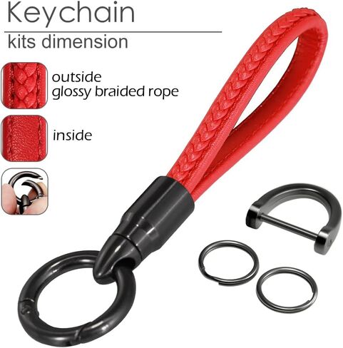 Lcyam Key Fob Cover Case Key Holder with Leather Keychain for Mazda 2024 2022 2023 3 6 CX-30 CX-5 CX-9 (Rose Gold) in Saudi Arabia