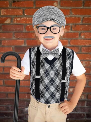 زي المدرسة المائة يوم، زي الرجل العجوز للأولاد، إكسسوارات قبعة، زي تنكري للأطفال في اليوم المائة من المدرسة in Kuwait