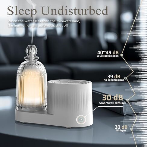 Glass Essential Oil Diffuser with Bluetooth Speaker, Cool Mist Humidifier with 7 Colors Lights Changing, Auto-Off Feature for Large Room Home Office 350ml in Saudi Arabia