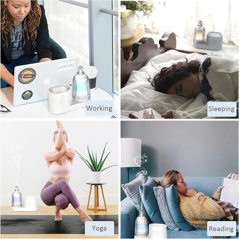 Glass Essential Oil Diffuser with Bluetooth Speaker, Cool Mist Humidifier with 7 Colors Lights Changing, Auto-Off Feature for Large Room Home Office 350ml in Saudi Arabia