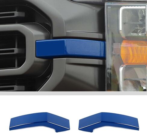 JWWY الجبهة مصبغة المبرد مصبغة الجبهة المصد الأمامي إدراج غطاء حماية تقليم متوافق مع Ford F150 2021-2024 + الملحقات الداخلية الأزرق 2PCS in Kuwait