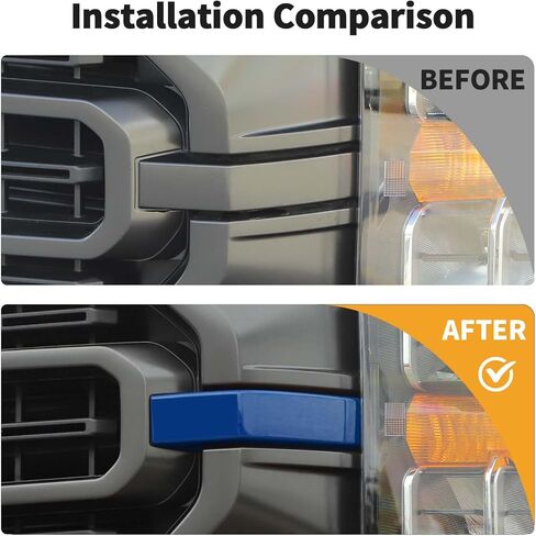 JWWY الجبهة مصبغة المبرد مصبغة الجبهة المصد الأمامي إدراج غطاء حماية تقليم متوافق مع Ford F150 2021-2024 + الملحقات الداخلية الأزرق 2PCS in Kuwait