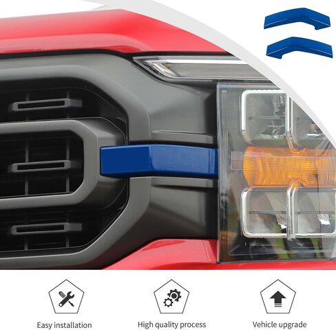 JWWY الجبهة مصبغة المبرد مصبغة الجبهة المصد الأمامي إدراج غطاء حماية تقليم متوافق مع Ford F150 2021-2024 + الملحقات الداخلية الأزرق 2PCS in Kuwait