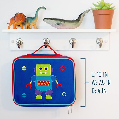 Wildkin Kids Insulated Embroidered Lunch Box Bag for Boys & Girls, Perfect for Elementary Lunch Box for Kids, Ideal for Packing Hot or Cold Snacks for School & Travel (Robot) in Saudi Arabia