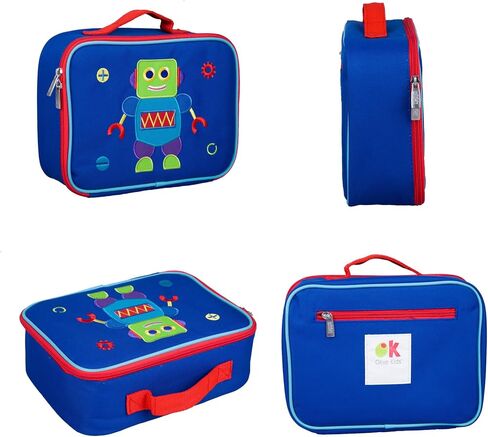 Wildkin Kids Insulated Embroidered Lunch Box Bag for Boys & Girls, Perfect for Elementary Lunch Box for Kids, Ideal for Packing Hot or Cold Snacks for School & Travel (Robot) in Saudi Arabia