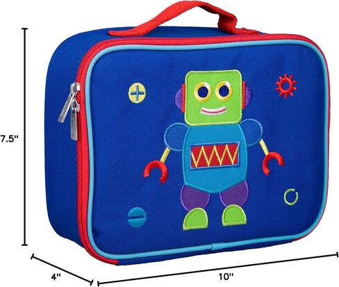 Wildkin Kids Insulated Embroidered Lunch Box Bag for Boys & Girls, Perfect for Elementary Lunch Box for Kids, Ideal for Packing Hot or Cold Snacks for School & Travel (Robot) in Saudi Arabia