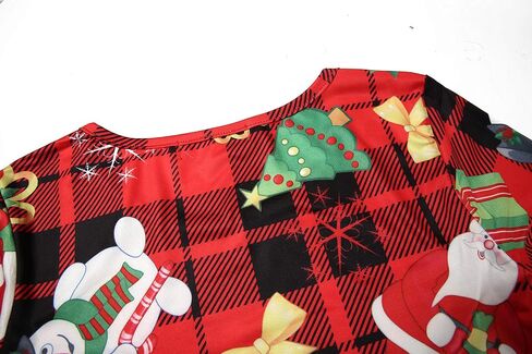 Women's Long Sleeve Christmas Dresses Casual Fall Printed Fit and Flare Aline Dress in Kuwait
