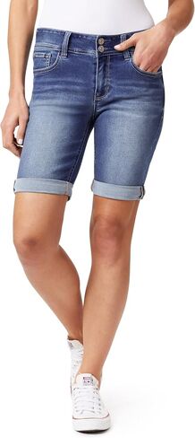WallFlower Women's Ultra Denim Bermuda Shorts 9" Mid-Rise Insta Soft Juniors (Available in Plus Sizes) in Saudi Arabia
