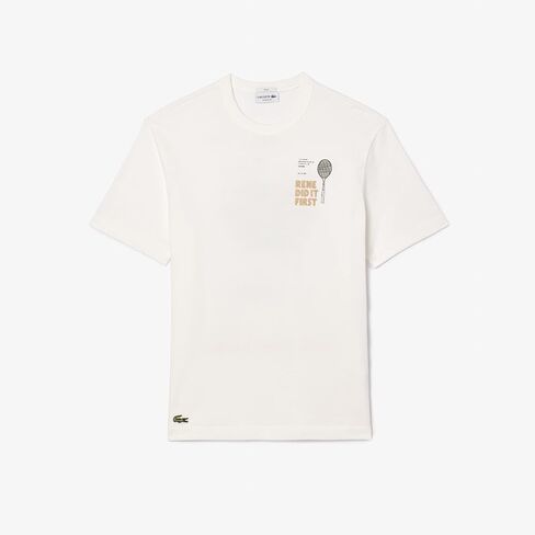 Lacoste Short Sleeve Classic Fit Tee Shirt W/Graphics on Back in Saudi Arabia