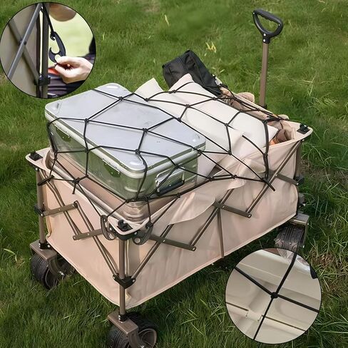 Cargo Net for Pickup Truck Bed 4 * 6 Foot Stretches to 8 * 12 Foot Heavy-Duty Mesh Square Bungee Netting with 12 Black Clips and 12 Metal Carabiners and Storage Bag in Saudi Arabia