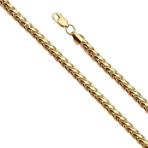 Jewels By Lux 14K White and Yellow Gold Two Tone Flat Mariner White Pave C Chain Necklace With Lobster Claw Clasp in Saudi Arabia