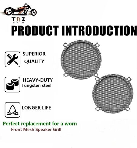 TDZ Black Metal Batwing Fairings Front Mesh Speaker Grill Replacement for 2014-2023 Harley Touring Electra Street Glide Ultra Limited & Trike in Saudi Arabia