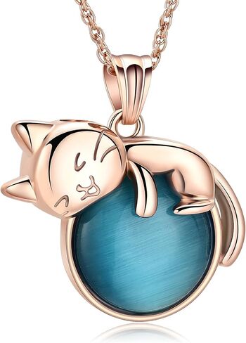 Urn Necklace for Ashes Cat Moonstone Cremation Jewelry for Pet Human Stainless Steel Memorial Urn Jewelry Keepsake Pendant for Women Men Gifts in Saudi Arabia