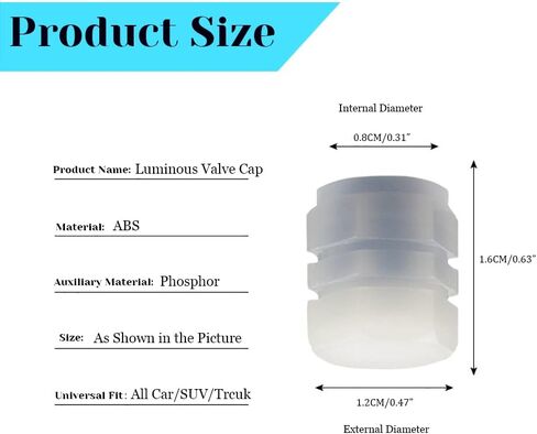 Pincuttee Tire Valve Stem Caps for Car 4 Pack, Glowing Tire Valve Stem Caps,Fluorescent Car Tire Valve Caps, Universal Tire Valve Stem Covers for Car, Truck, SUV(Blue) in Saudi Arabia