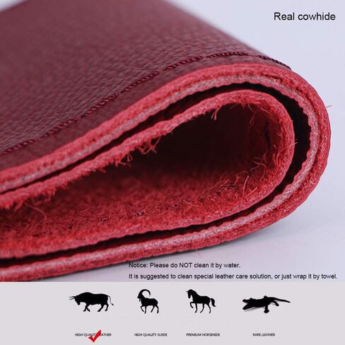 15 Inch Universal Cow Leather Car Steering Wheel Cover Soft and Delicate DIY Black Cowhide Steering Wrap Red Sewing Line in Saudi Arabia