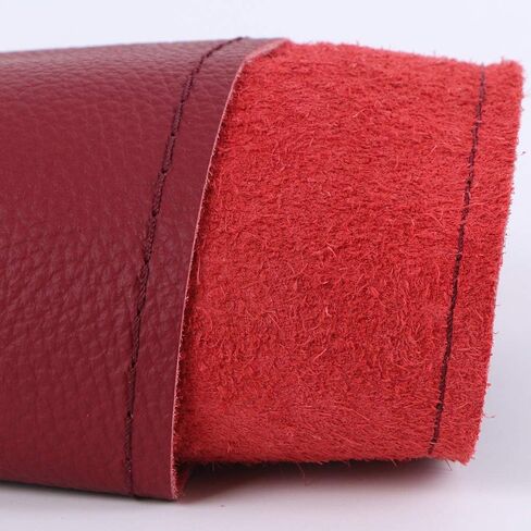 15 Inch Universal Cow Leather Car Steering Wheel Cover Soft and Delicate DIY Black Cowhide Steering Wrap Red Sewing Line in Saudi Arabia