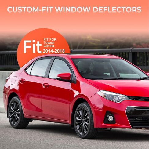 حاجب نافذة واقي المطر الأسود من ACLONG مناسب لسيارة Toyota Corolla 2014 2015 2016 2017 2018 حاجب شمس مضاد للكسر في الجانب، عاكسات النوافذ، حاجبات المطر، مجموعة من 4 قطع in Kuwait