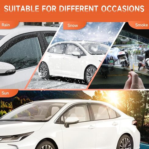 حاجب نافذة واقي المطر الأسود من ACLONG مناسب لسيارة Toyota Corolla 2014 2015 2016 2017 2018 حاجب شمس مضاد للكسر في الجانب، عاكسات النوافذ، حاجبات المطر، مجموعة من 4 قطع in Kuwait