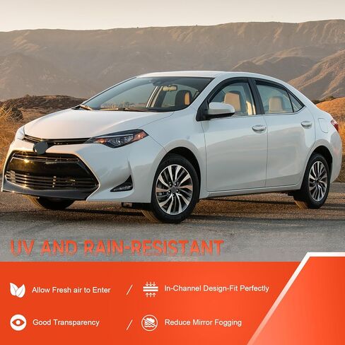 حاجب نافذة واقي المطر الأسود من ACLONG مناسب لسيارة Toyota Corolla 2014 2015 2016 2017 2018 حاجب شمس مضاد للكسر في الجانب، عاكسات النوافذ، حاجبات المطر، مجموعة من 4 قطع in Kuwait